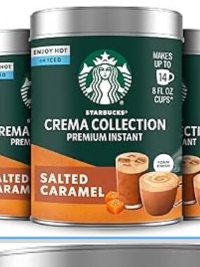 Starbucks Salted Caramel Crema Collection - A Set of 3 Cans.